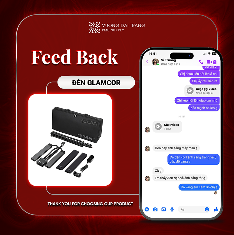 Cảm nhận của khách hàng Vương Đài Trang PMU Supply về đèn Glamcor Elite X